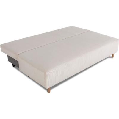 Canapé convertible 3 places GINO - Tissu Lincoln pearl - Avec coffre