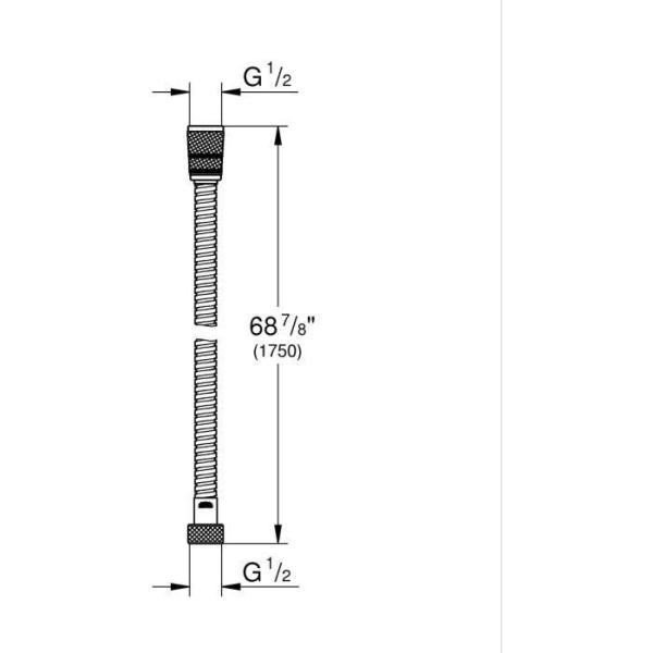 Flexible de douche - GROHE - 22100000 - 1,75 m - VitalioFlex - Métal