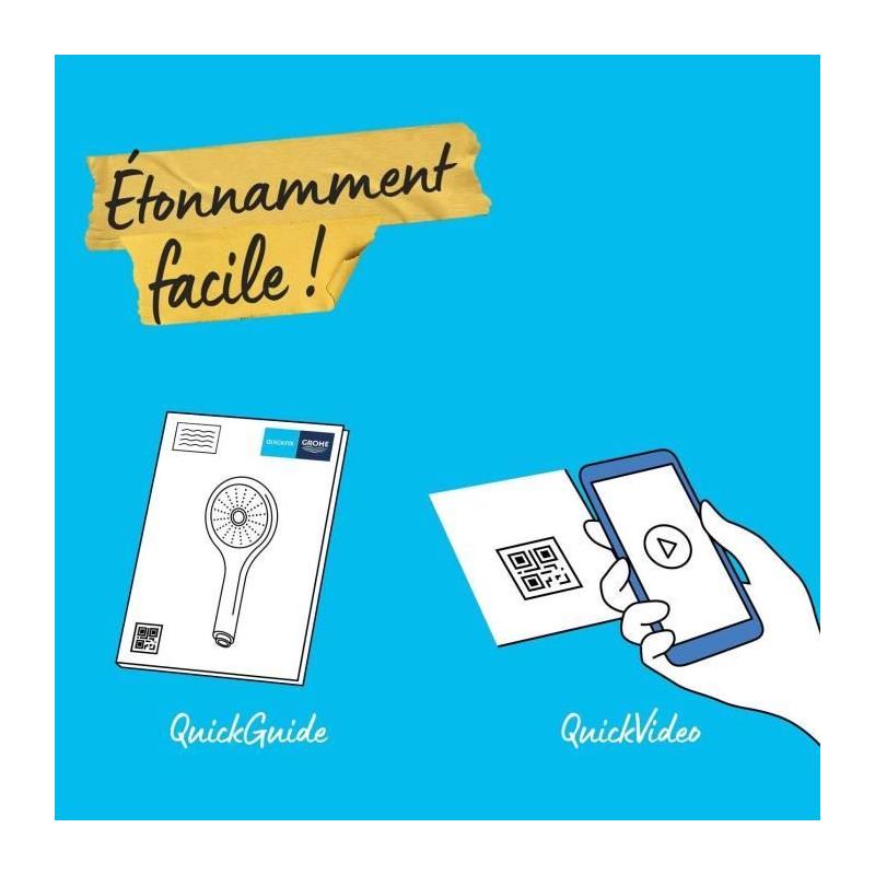 Flexible de douche GROHE 1,75m - VitalioFlex en métal