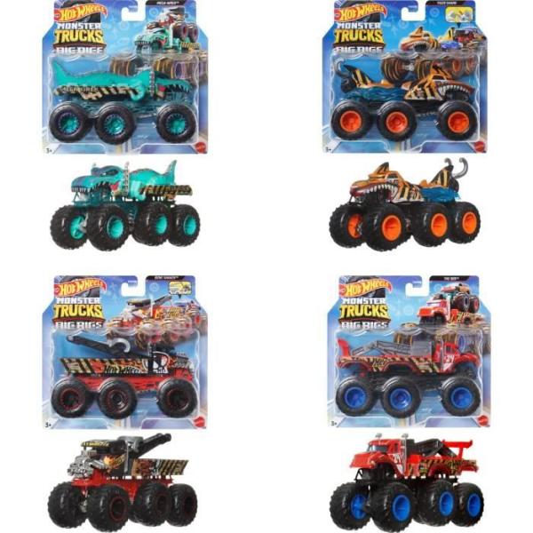 Voiture - Hot Wheels - Monster Trucks - Assortiment 1/64 - Multicolore - 6 roues