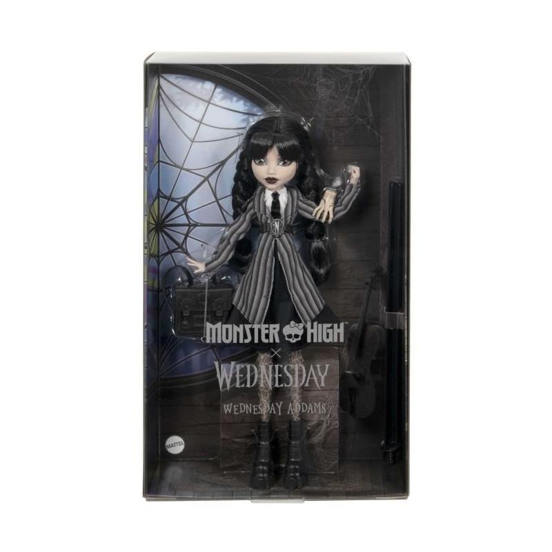 Poupée Monster High Mercredi Addams en Uniforme avec La Chose