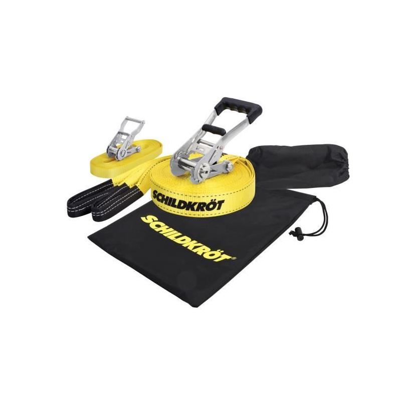 Slackline SCHILDKROT 15m - En Métal - Avec Sangle d'Apprentissage