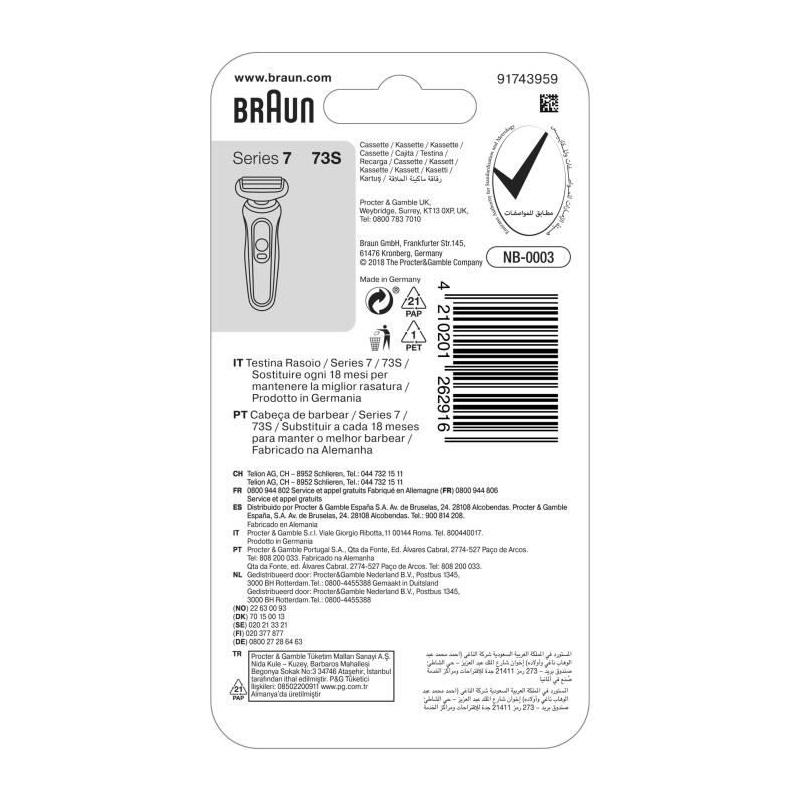 Tete de rasoir Braun Series 7 73S KP - Argent