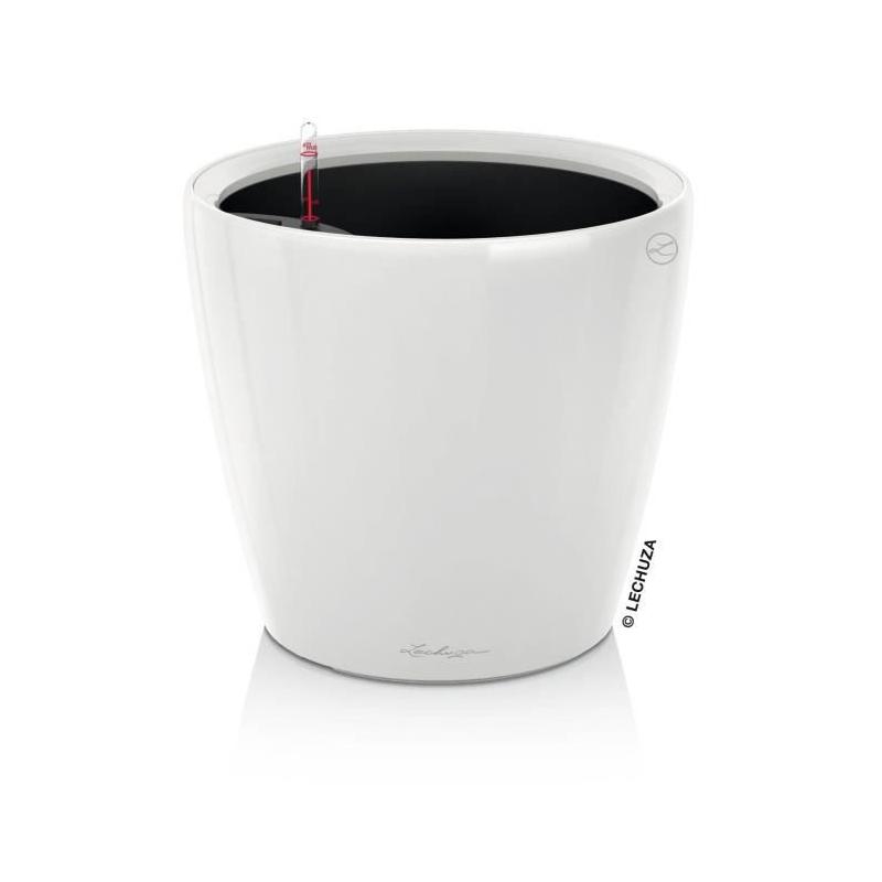 Jardiniere - LECHUZA - Classico 35 LS ALL-IN-ONE - Blanc brillant - Systeme d'irrigation - 13 L