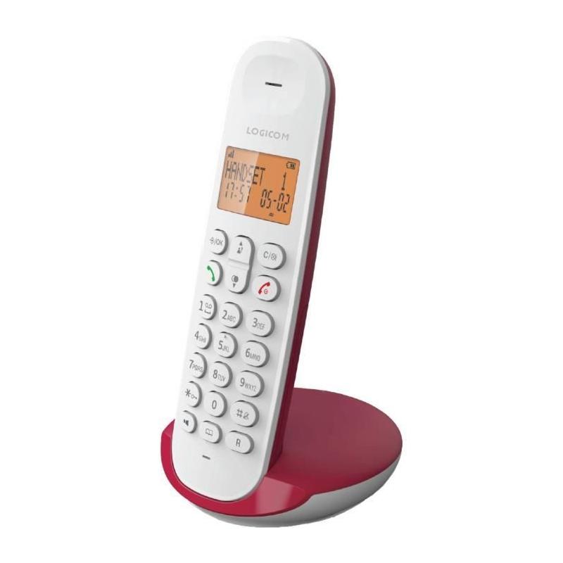 Téléphone fixe sans fil LOGICOM DECT ILOA 150 SOLO - Framboise