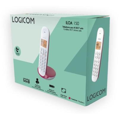 Téléphone fixe sans fil LOGICOM DECT ILOA 150 SOLO - Framboise