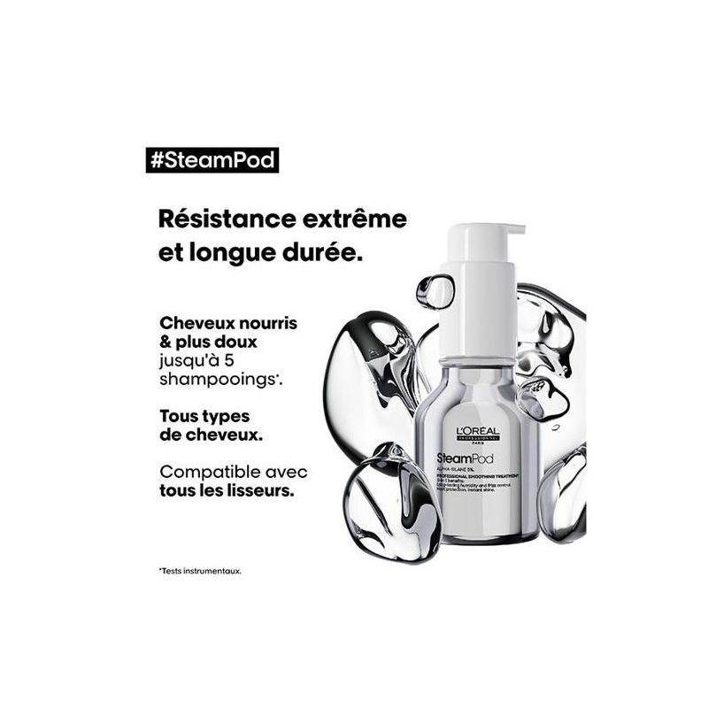 Soin Lissant Professionnel pour Steampod L'Oréal Professionnel - Soin thermo-protecteur enrichi en Alpha-silane -50ml
