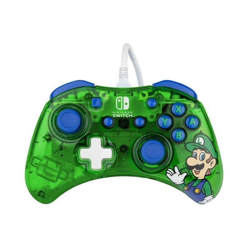 Manette de jeu Rock Candy Super Mario LUIGI - Ergonomique et vive