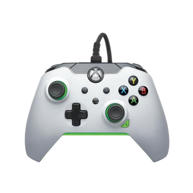 Manette de jeu - Xbox Series X|S, Xbox One et PC - NEON White - Filaire - PDP - Blanc