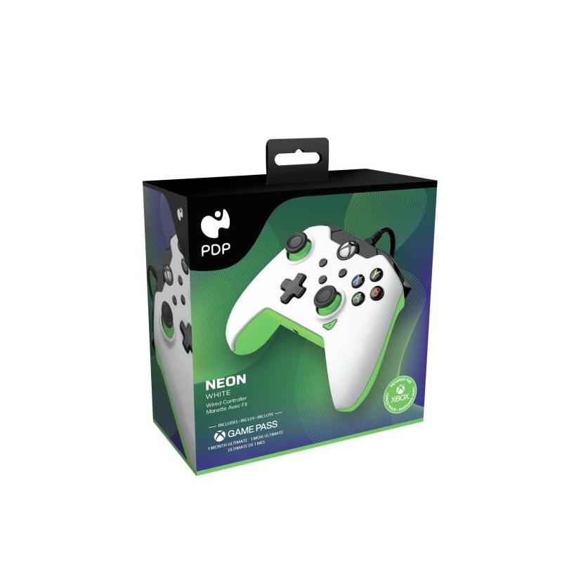 Manette de jeu - Xbox Series X|S, Xbox One et PC - NEON White - Filaire - PDP - Blanc