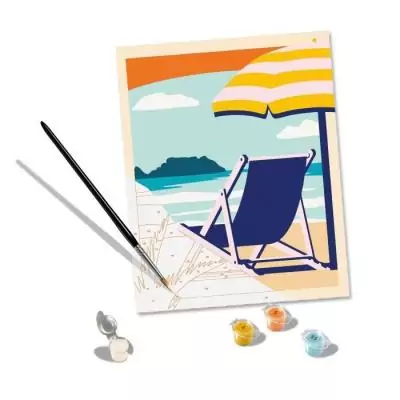 Peinture par numéros Ravensburger 24x30 cm Relax à la plage Peinture par numéros Ravensburger 24x30 cm Relax à la plage