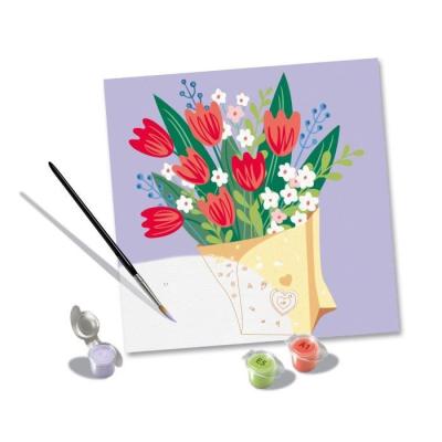 Peinture par numéros: Bouquet de tulipes 20x20 cm - Ravensburger
