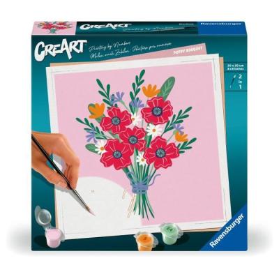 Peinture par numéros 20x20 cm - Bouquet de coquelicots