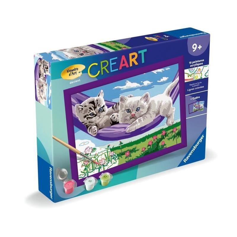Kit de peinture par numéros CreArt Kids - Chatons dans le hamac