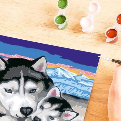 Kit de peinture par numéros Husky doux bisous - 18x24cm - Ravensburger