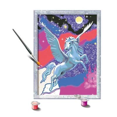 Kit de peinture par numéros Ravensburger pour enfant - Pégase étincelant 18x24cm - À partir de 7 ans