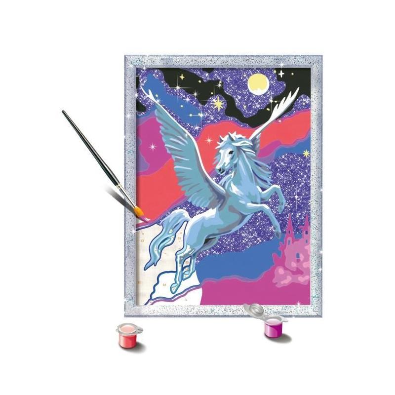 Kit de peinture par numéros Ravensburger pour enfant - Pégase étincelant 18x24cm - À partir de 7 ans