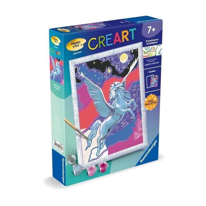 Kit de peinture par numéros Ravensburger pour enfant - Pégase étincelant 18x24cm - À partir de 7 ans