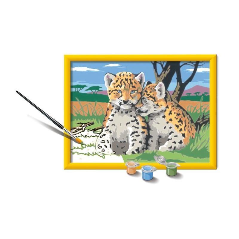 Kit de peinture par numéros Ravensburger 18x24cm Petits léopards - Pour les petits artistes dès 9 ans