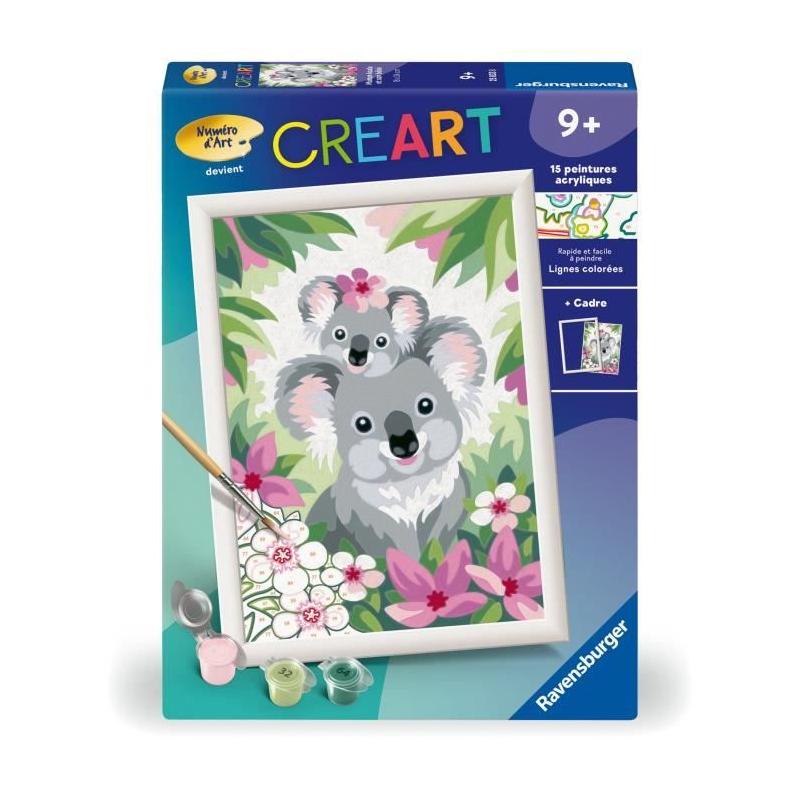 Peinture par numéros: Maman koala et son bébé, kit créatif!