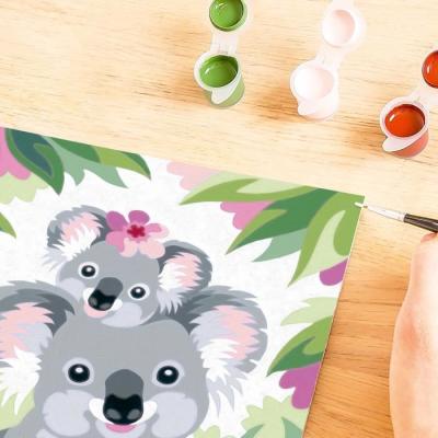Peinture par numéros: Maman koala et son bébé, kit créatif!