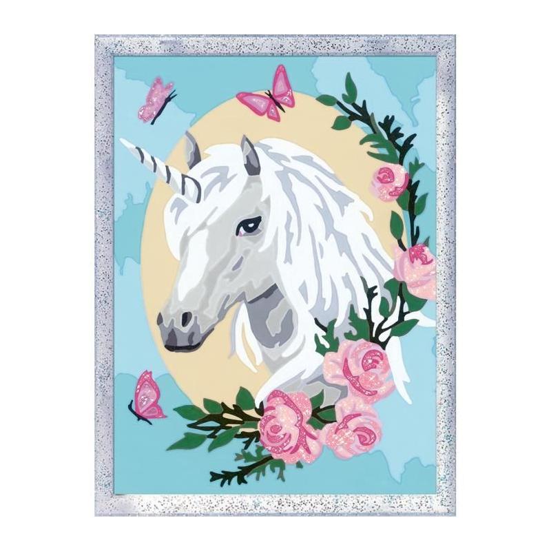 Peinture par numéros Ravensburger : Licorne fleurie pour enfants de 9 ans