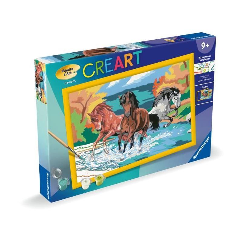 Kit de peinture par numéros pour enfants - Horde de chevaux 