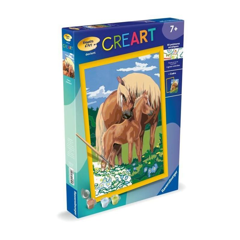 Kit de peinture par numéros Ravensburger - Fiers chevaux pour enfants