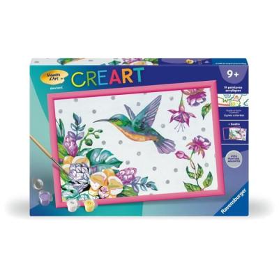 Kit de peinture par numéros Ravensburger pour enfants - Colibri et fleurs exotiques