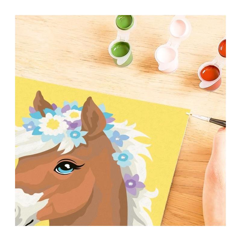 Kit de peinture par numéros Ravensburger - Cheval fleuri pour les enfants de 7 ans et plus