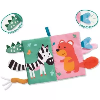 Livre sensoriel avec queues d'animaux pour éveil (0-3 ans)