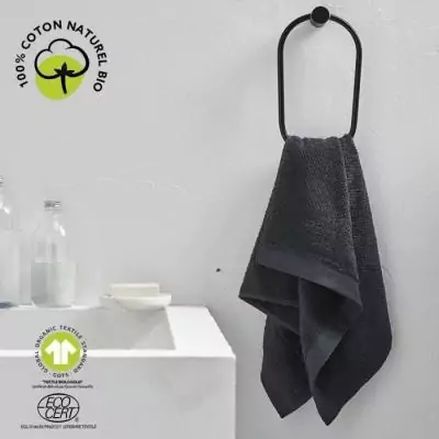 Serviette de bain bio en coton - TODAY - 50 x 90 cm - Fusain