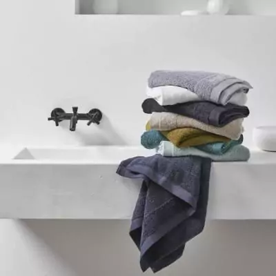 Drap de bain bio en coton - TODAY - 70 x 130 cm - Fusain