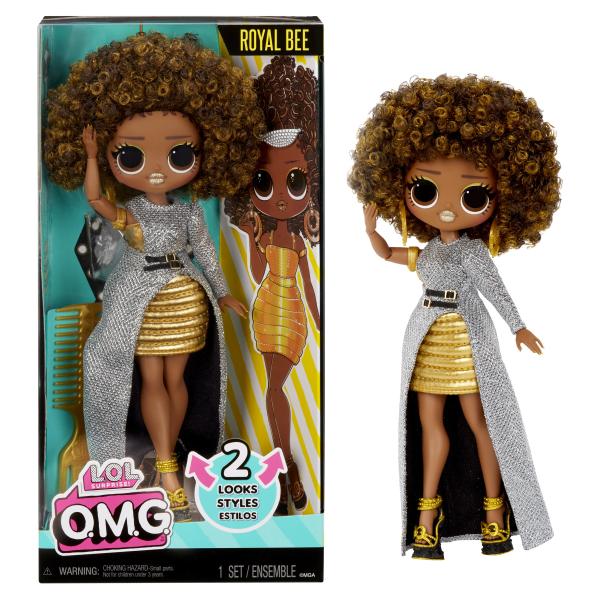 LOL Surprise OMG - Poupée Mannequin 24 cm - Royal Bee - 2 tenues avec peigne et accesoires - Dés 4 ans