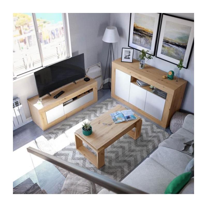 Table basse relevable Baltik en chêne - Rectangulaire 105 x 55 x 45 cm