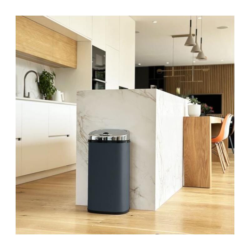 Poubelle de cuisine automatique LARGO - 42 L - Inox gris mat