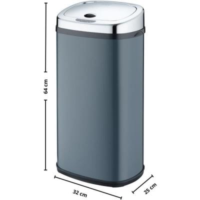 Poubelle de cuisine automatique LARGO - 42 L - Inox gris mat