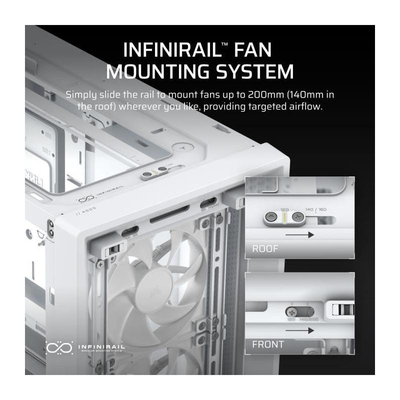 Boîtier PC CORSAIR FRAME 4000D RS Blanc - Moyen-tour