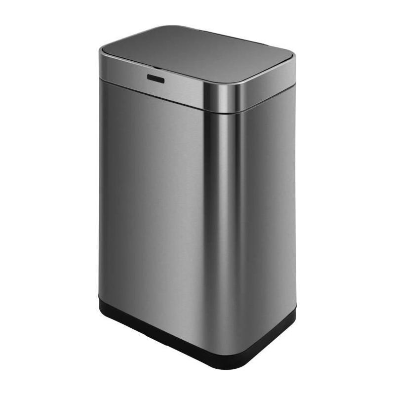Poubelle de cuisine automatique design - 60L - Inox avec cerclage