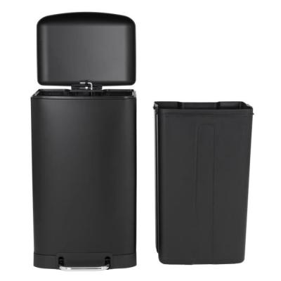 Poubelle de cuisine à pédale - 40L Noir mat - GREENWICH