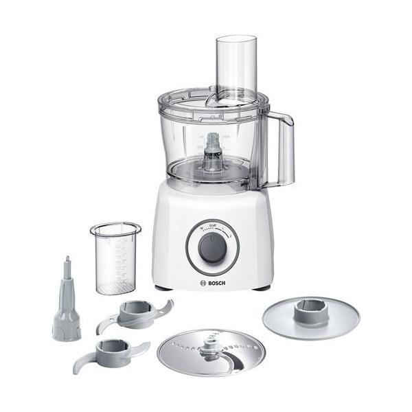 Robot multifonctions BOSCH MultiTalent3 MCM3100W – plus de 20 fonctions – 800 W – Capacité de 2,3 L – Blanc/Gris