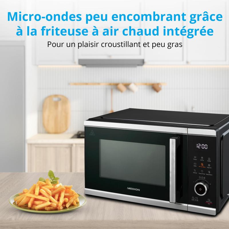 MEDION MD 11499 Noir, Acier inoxydable Micro-onde combiné Comptoir 25 L 900 W