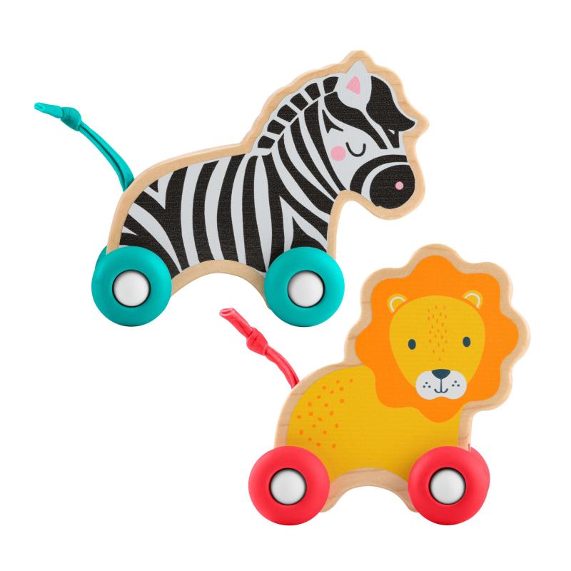 Fisher-Price – Animaux à Pousser en Bois