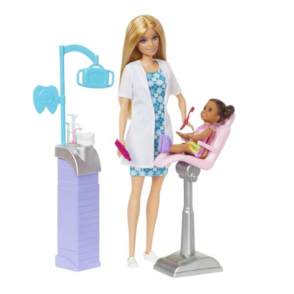 Barbie-Métiers-Coffret poupée Barbie Dentiste et accessoires HKT69