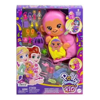 Polly Pocket Coffret Maman Singe et Son Bébé