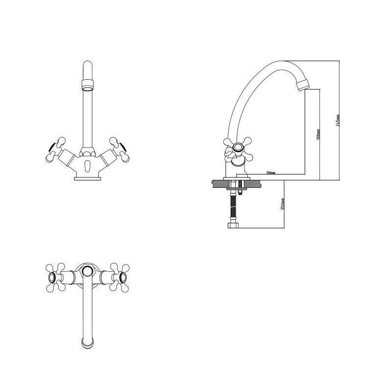 Robinetterie de salle de bain : Mélangeur mécanique lavabo Beverley