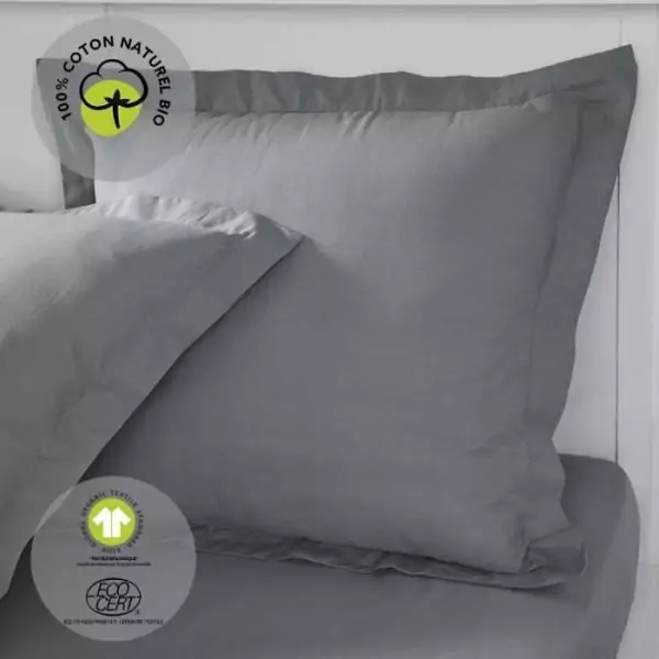 Taie d'oreiller - TODAY - 63 x 63 cm - Coton bio - Certifié GOTS - oeko-Tex