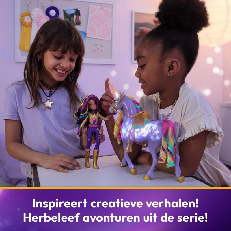 Unicorn Academy - L'Ecole des Licornes - Licorne Interactive Wildstar 28 Cm + Poupée Sophia 24 Cm - Avec Sons & Lumières -