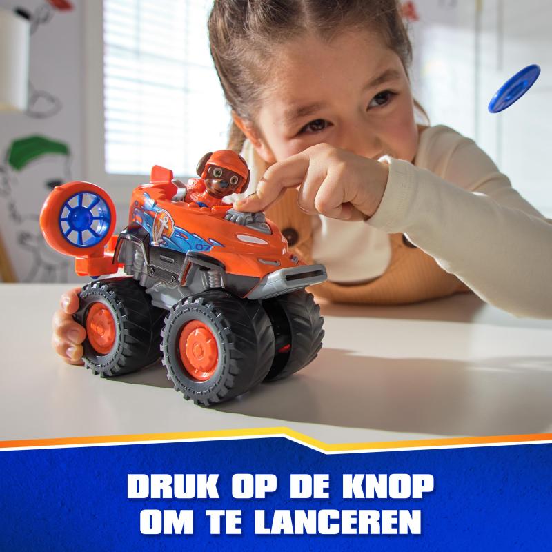 PAW Patrol - Pat Patrouille - Véhicule Figurine Zuma Rescue Wheels - Voiture Figurine À Collectionner - 2 Projectiles -