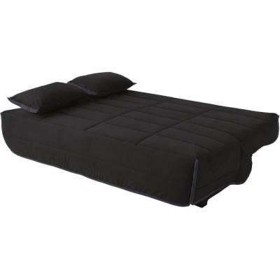 Clic-clac EMYLIA 2/3 places - Matelas DUNLOPILLO 13 cm - Tissu Noir